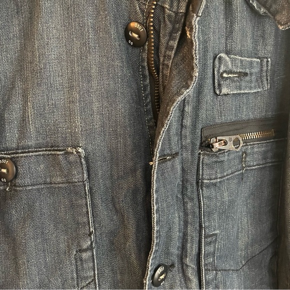 G STAR Large Front Pocket Vintage Denim 3301 Jacket - Picture 7 of 8